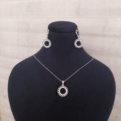 نیم ست نگین دار طرح دایره‌