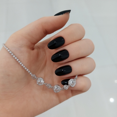 دستبند پرنگین طرح قب ریز