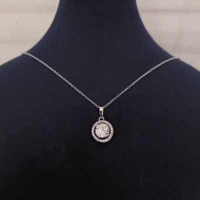 گردنبند نگین دار طرح دایره