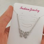 گردنبند نگین دار طرح پروانه