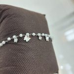 دستبند طرح پروانه و مروارید