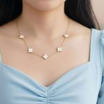 گردنبند ونکلیف طلایی گل ریز