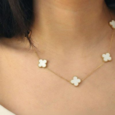 گردنبند ونکلیف طلایی گل درشت