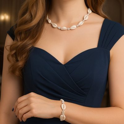 نیم ست مروارید صدفی